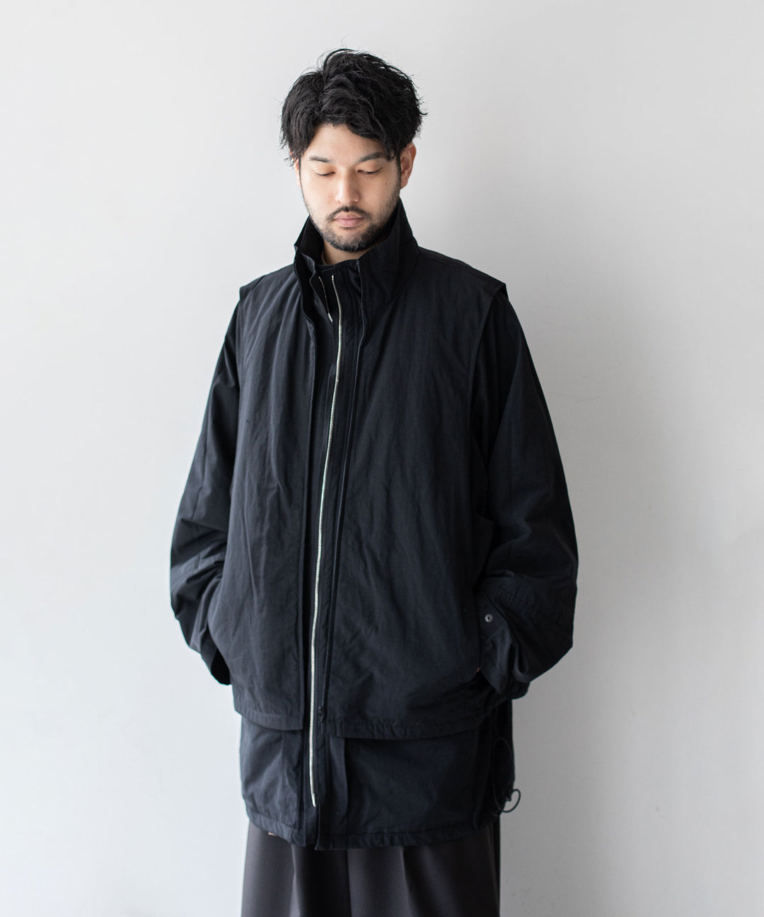 stein(シュタイン)の23AWコレクションREVERSIBLE MILITARY JACKETのBLACK