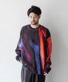 【stein】EXTRA FINE LAMBS PRINTED KNIT LS - BLUE