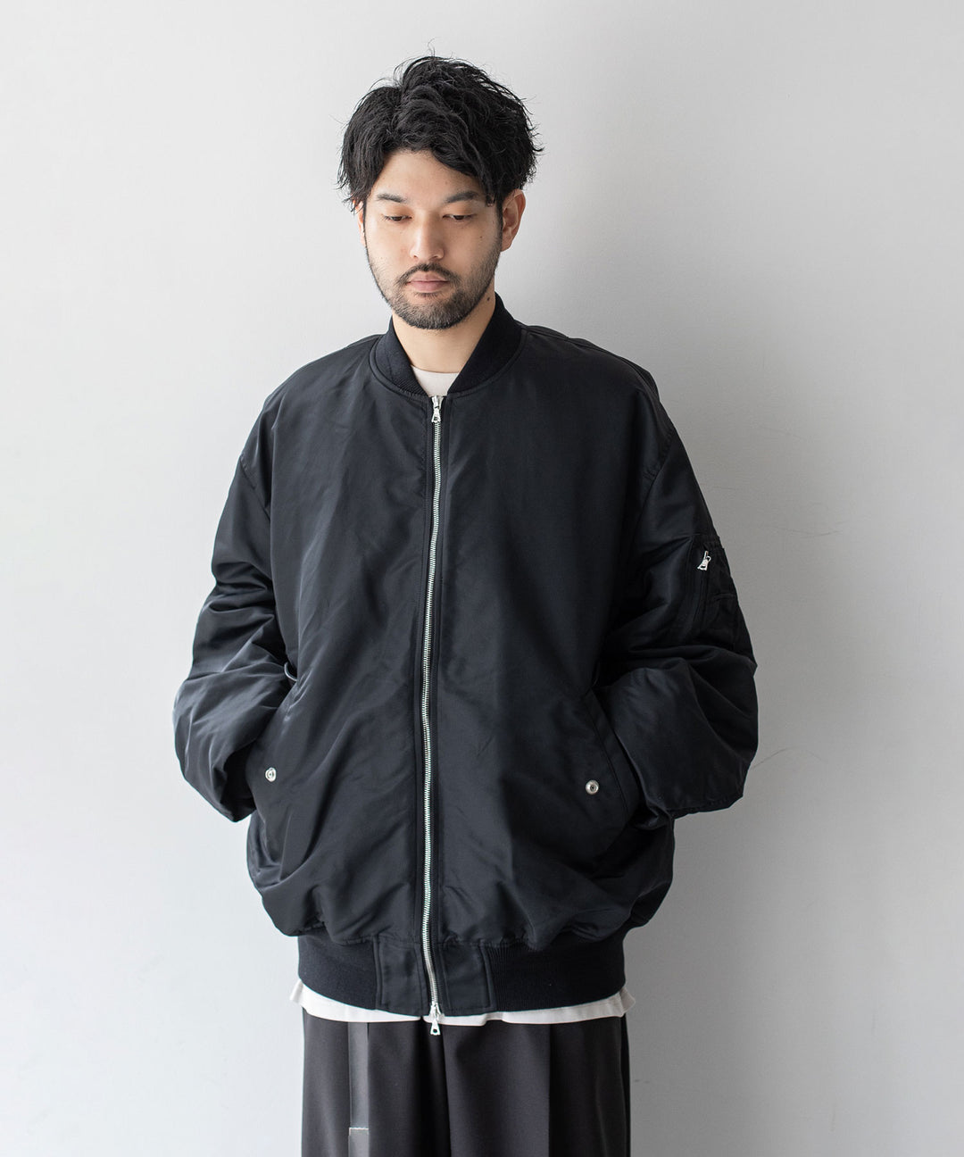 stein(シュタイン)の23AWコレクションOVERSIZED FLIGHT JACKETのBLACK