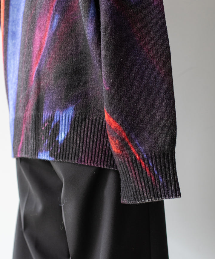 stein(シュタイン)の23AWコレクションEXTRA FINE LAMBS PRINTED KNIT LSのBLUE