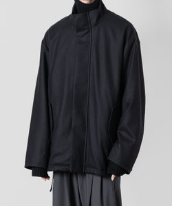 stein(シュタイン)の23AWコレクションMELTON STAND COLLAR ZIP SHORT JACKETのDARK NAVY