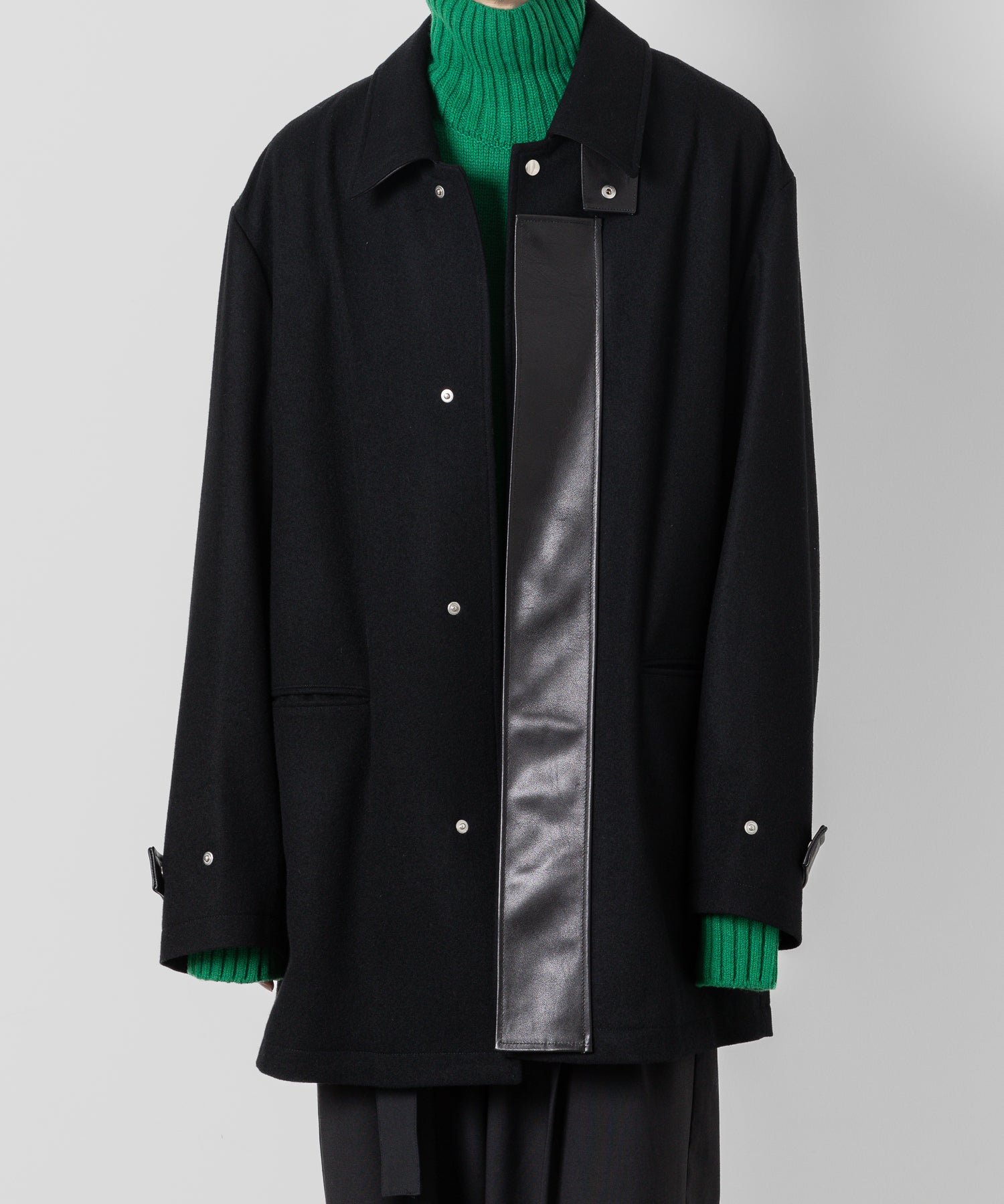 stein / シュタイン】LEATHER FLY FRONT LONG JACKET - BLACK | 公式 