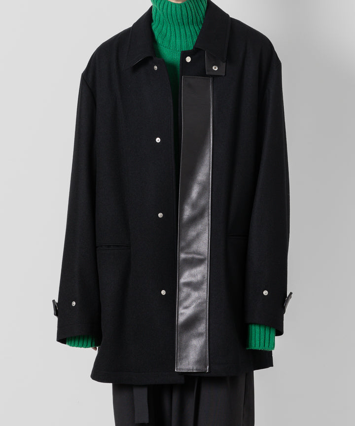 stein(シュタイン)の23AWコレクションLEATHER FLY FRONT LONG JACKETのBLACK