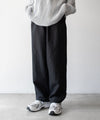 【stein】DRAWSTRING WIDE TROUSERS - BLACK