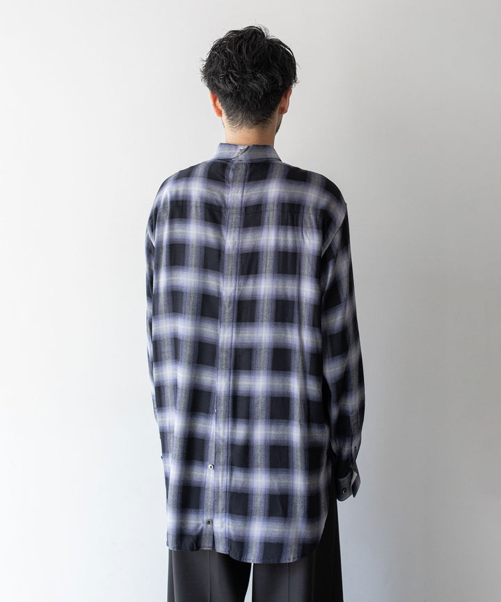 stein(シュタイン)の23AWコレクションOVERSIZED BREAKABLE LONG SHIRTのPURPLE OMBRE