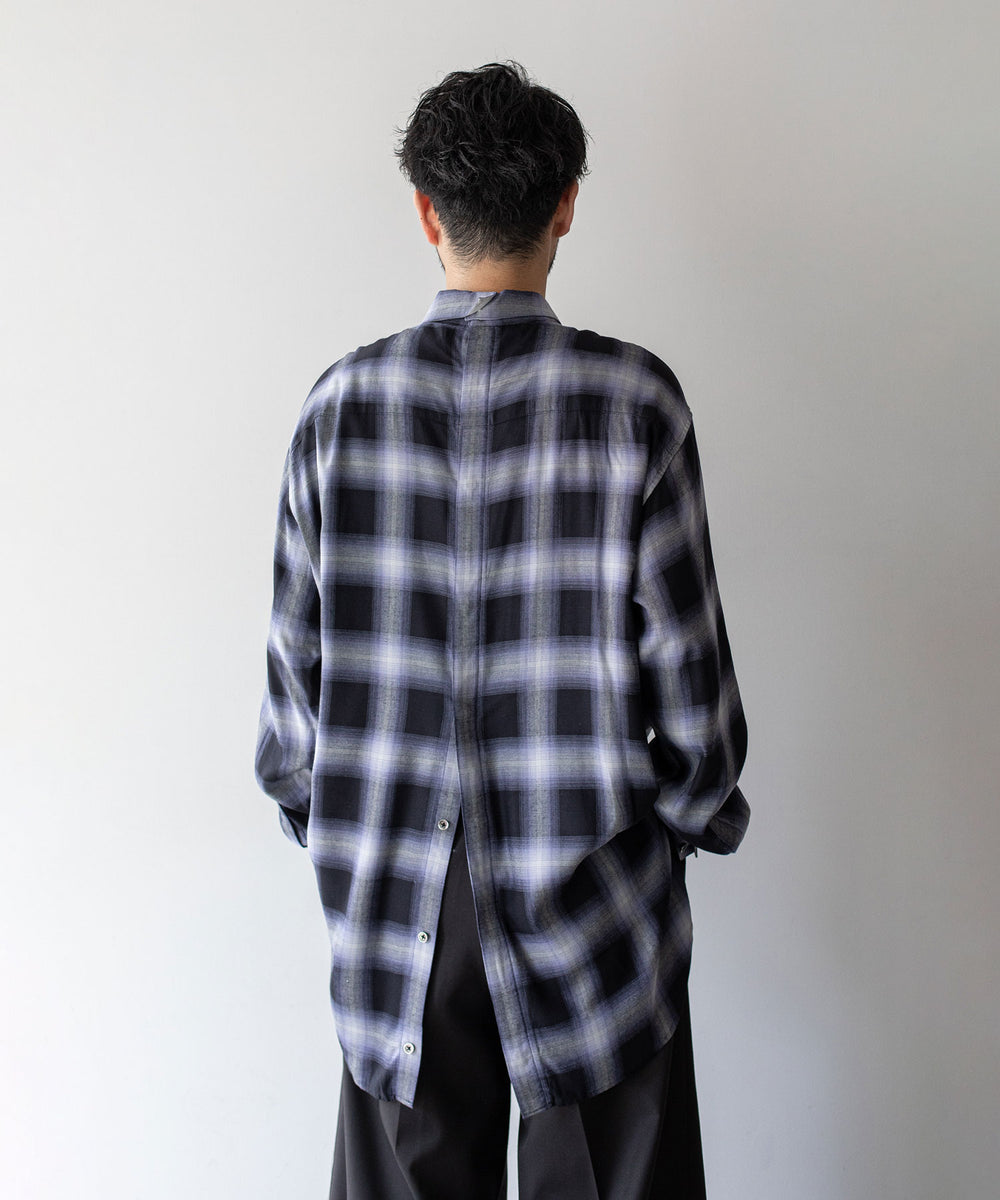 stein(シュタイン)の23AWコレクションOVERSIZED BREAKABLE LONG SHIRTのPURPLE OMBRE