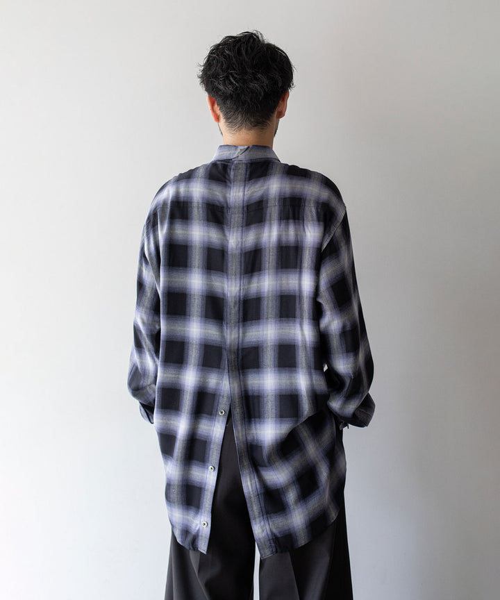 stein(シュタイン)の23AWコレクションOVERSIZED BREAKABLE LONG SHIRTのPURPLE OMBRE