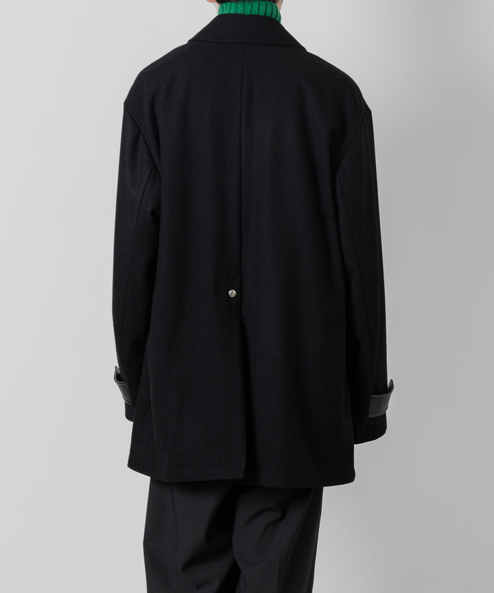 stein(シュタイン)の23AWコレクションLEATHER FLY FRONT LONG JACKETのBLACK