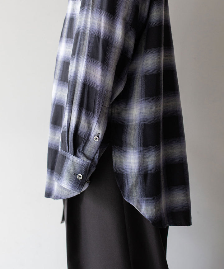 stein(シュタイン)の23AWコレクションOVERSIZED BREAKABLE LONG SHIRTのPURPLE OMBRE