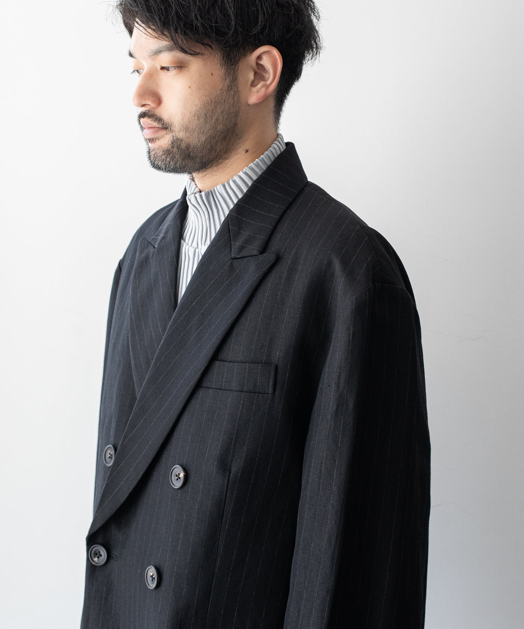 stein(シュタイン)の23AWコレクションOVERSIZED DOUBLE BREASTED JACKETのBLACK
