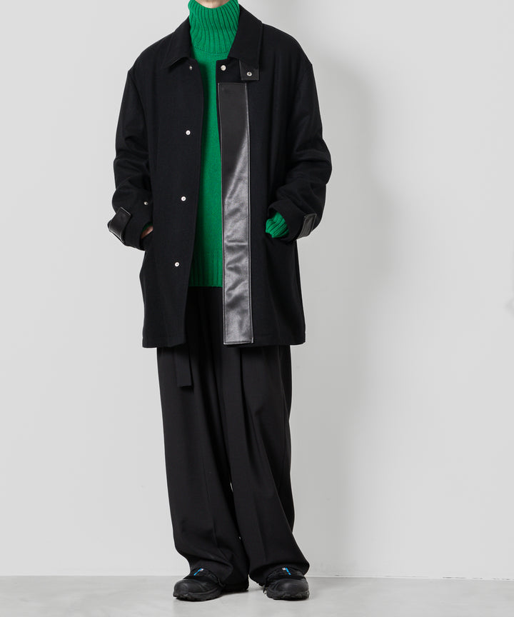 stein(シュタイン)の23AWコレクションLEATHER FLY FRONT LONG JACKETのBLACK