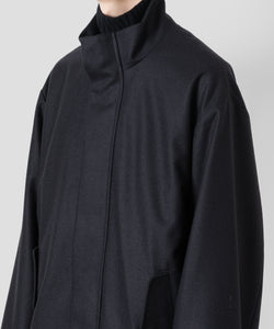 stein(シュタイン)の23AWコレクションMELTON STAND COLLAR ZIP SHORT JACKETのDARK NAVY