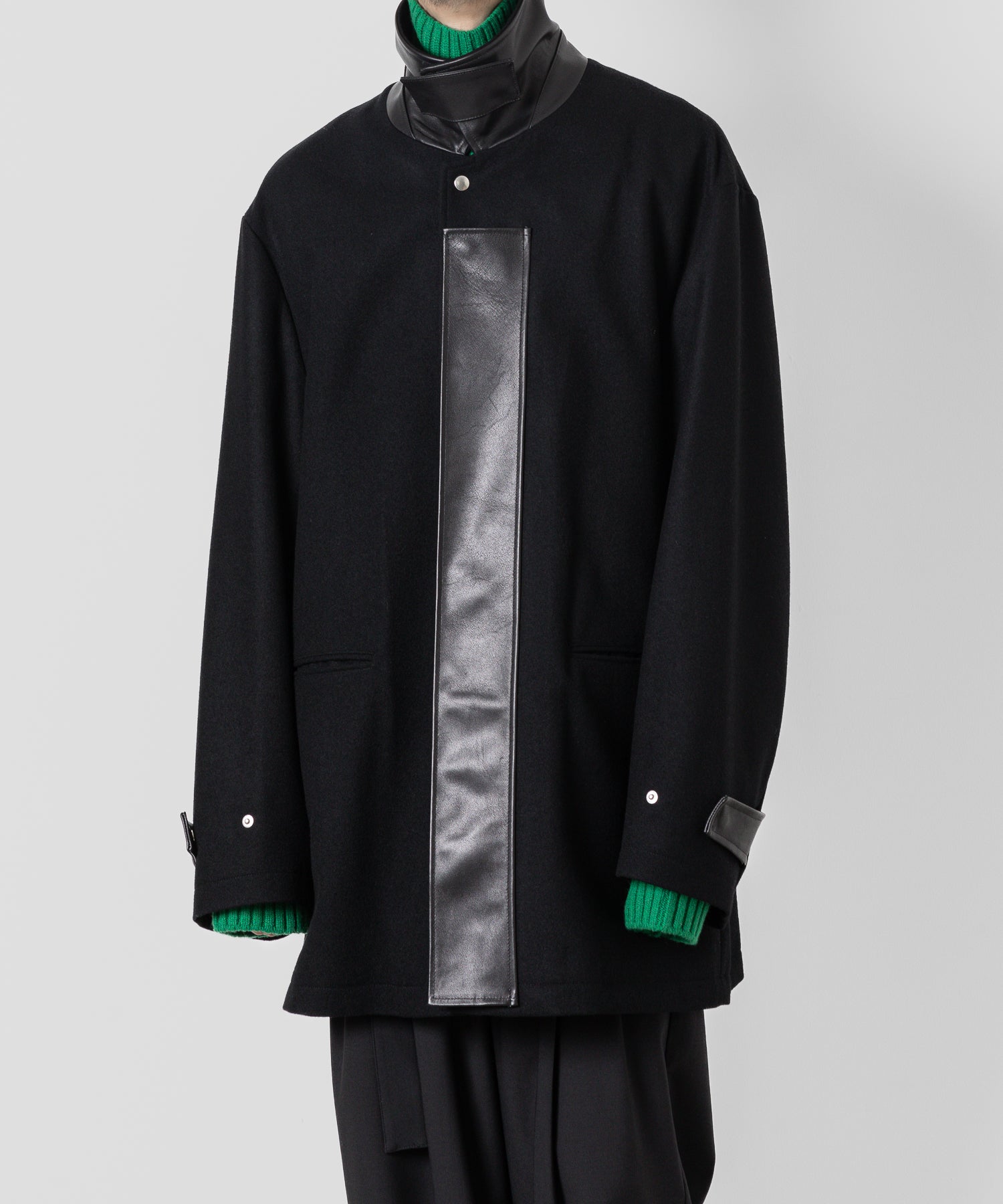 stein / シュタイン】LEATHER FLY FRONT LONG JACKET - BLACK | 公式 
