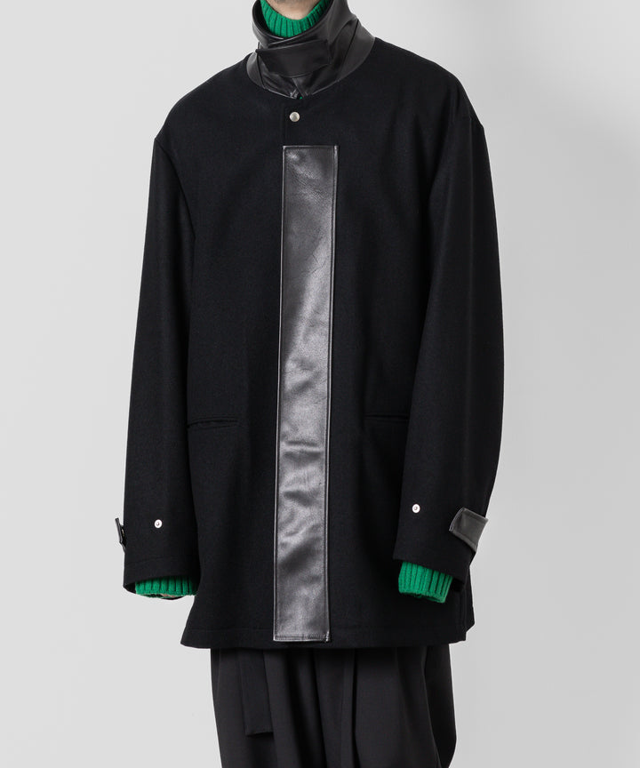stein(シュタイン)の23AWコレクションLEATHER FLY FRONT LONG JACKETのBLACK