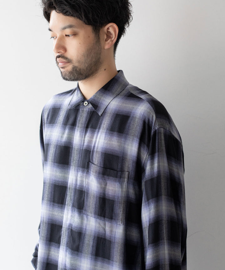 stein(シュタイン)の23AWコレクションOVERSIZED BREAKABLE LONG SHIRTのPURPLE OMBRE