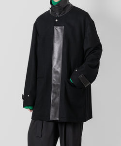stein(シュタイン)の23AWコレクションLEATHER FLY FRONT LONG JACKETのBLACK
