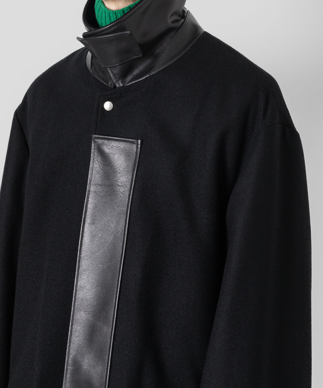 stein(シュタイン)の23AWコレクションLEATHER FLY FRONT LONG JACKETのBLACK