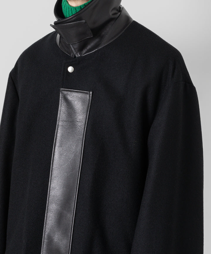 stein(シュタイン)の23AWコレクションLEATHER FLY FRONT LONG JACKETのBLACK