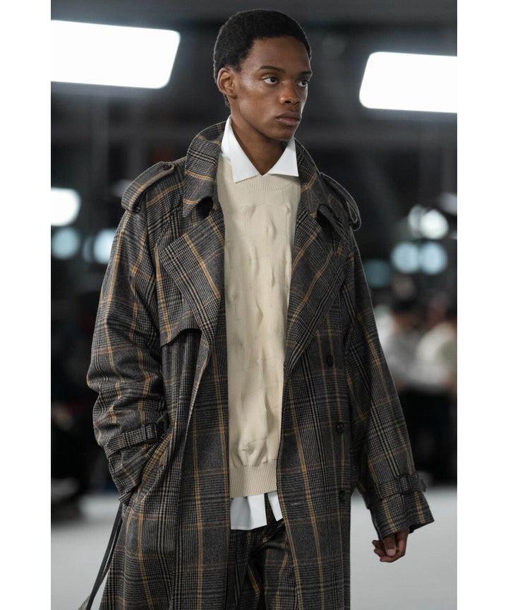 stein(シュタイン)の23AWコレクションOVERSIZED TRENCH COATのGLEN CHECK