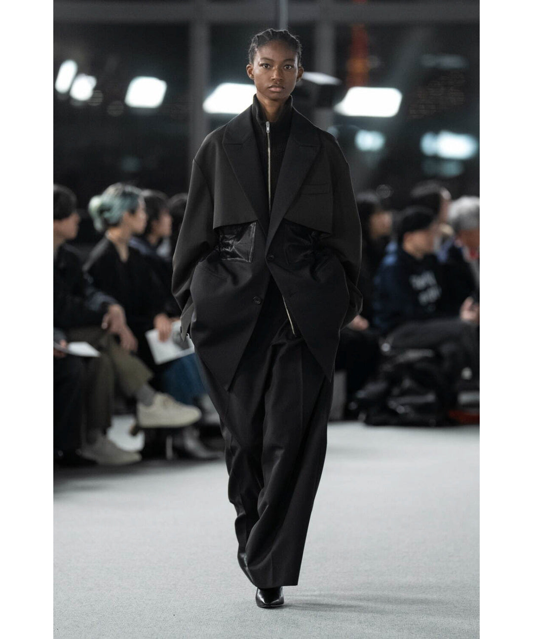 【stein】OVERSIZED DRIVERS KNIT ZIP JACKET - BLACK
