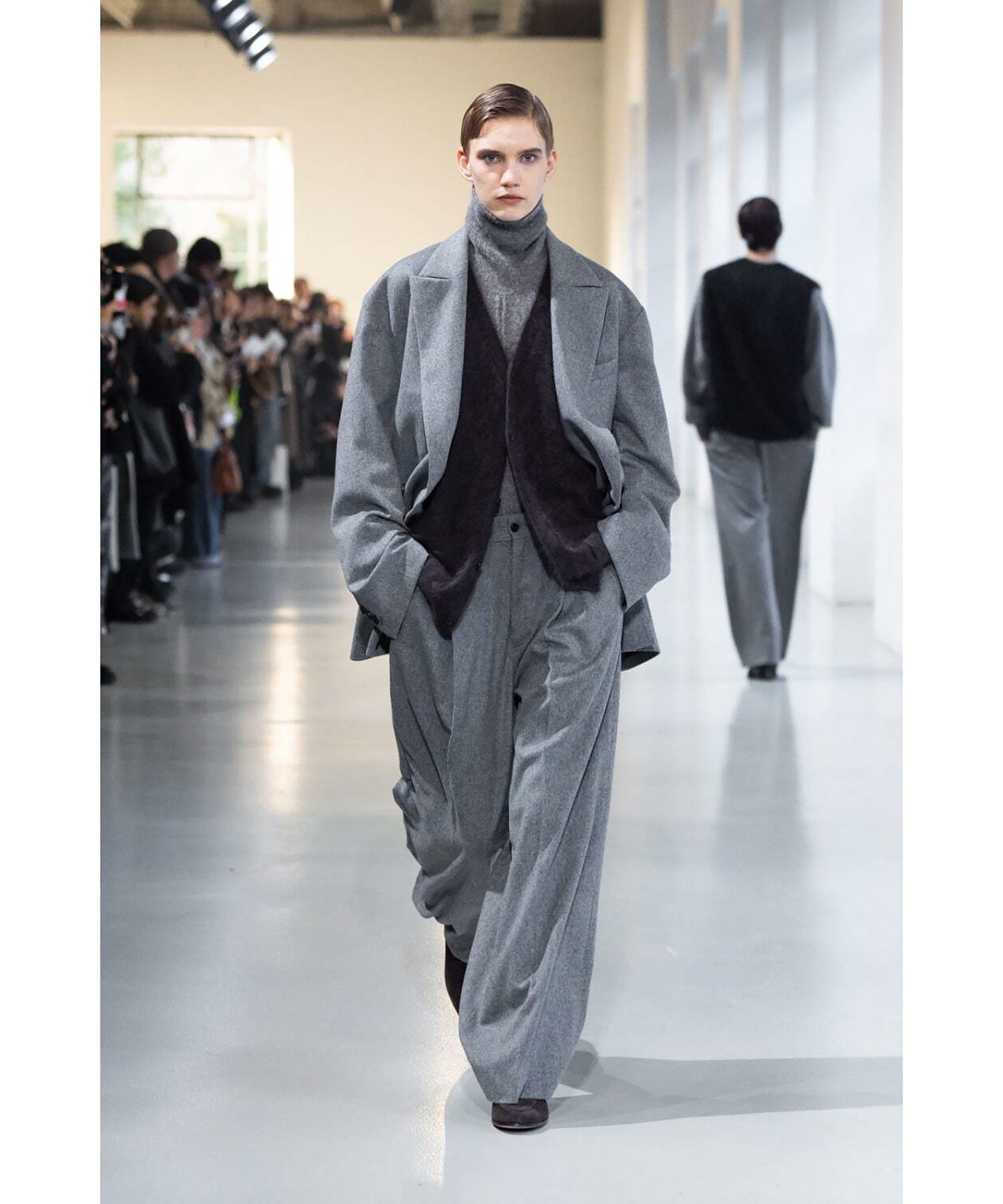 【ssstein】WOOL/ALPACA KNIT LOOSE TURTLE NECK PO - GREIGE