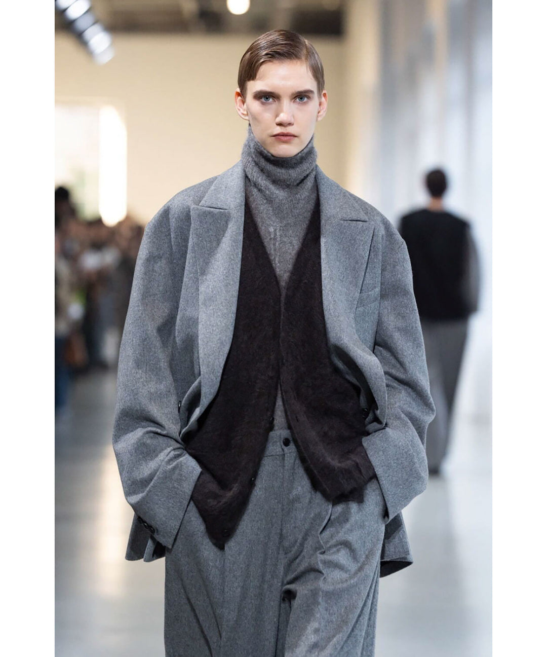 【ssstein】W/CA BEAVER EXTRA WIDE TROUSERS - GREY