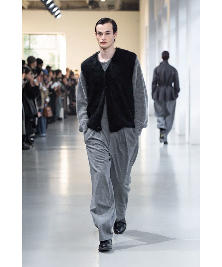 【ssstein】W/CA BEAVER EASY WIDE TROUSERS - GREY