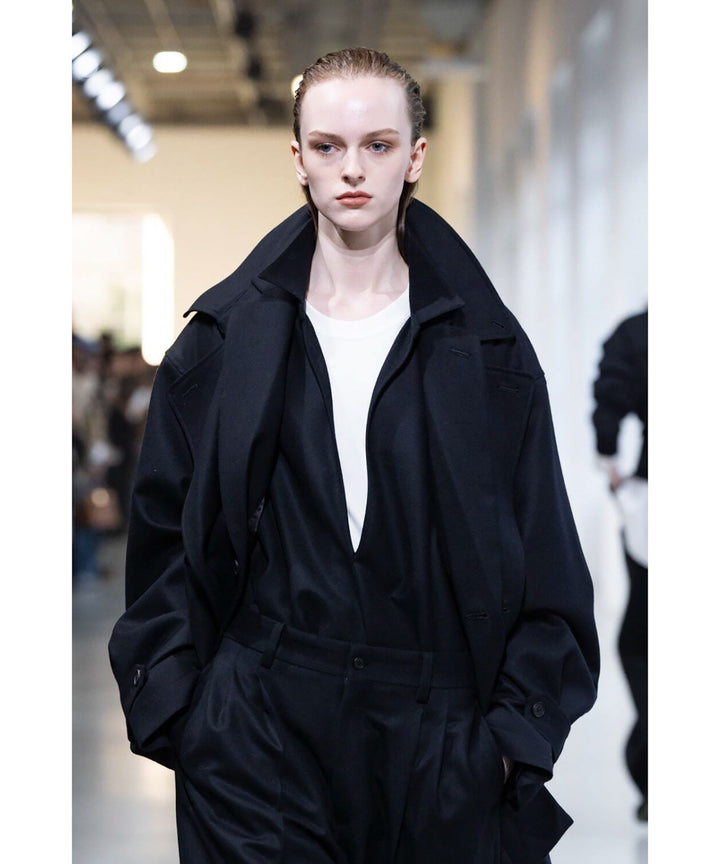 ssstein(シュタイン)のWOOL FLANNEL OVERSIZED SKIPPER SHIRT - BLACKの公式通販サイトsession福岡セレクトショップ
