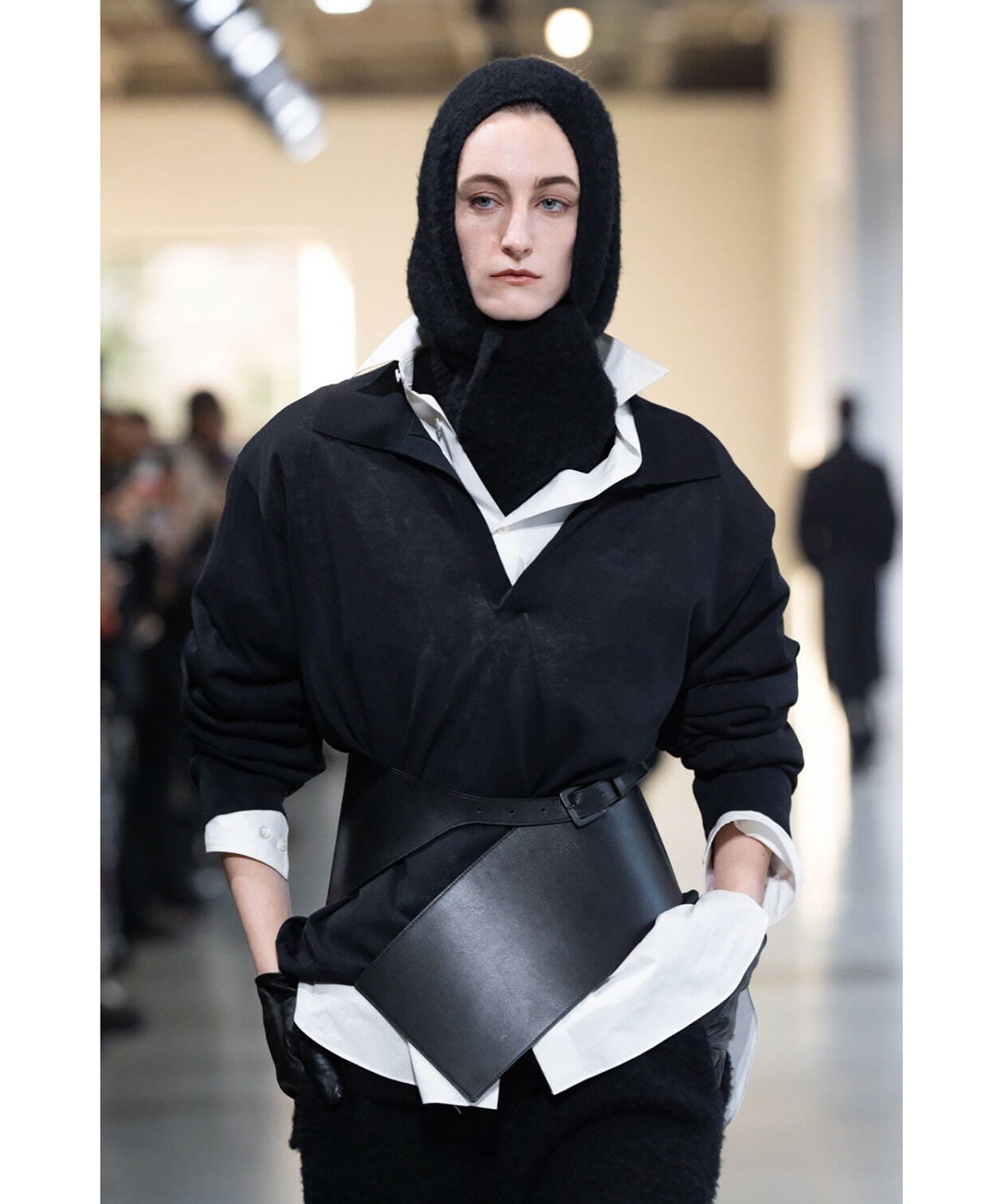 ssstein / シュタイン】WOOL/ALPACA MILLED KNIT BALACLAVA - BLACK