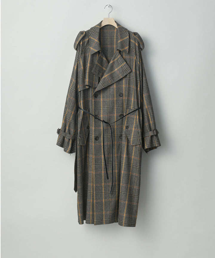 stein(シュタイン)の23AWコレクションOVERSIZED TRENCH COATのGLEN CHECK