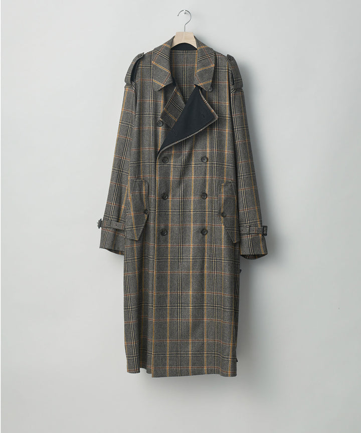 stein(シュタイン)の23AWコレクションOVERSIZED DOUBLE LAPELED TRENCH COATのGLEN CHECK × BLACK