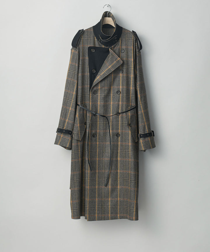 stein(シュタイン)の23AWコレクションOVERSIZED DOUBLE LAPELED TRENCH COATのGLEN CHECK × BLACK