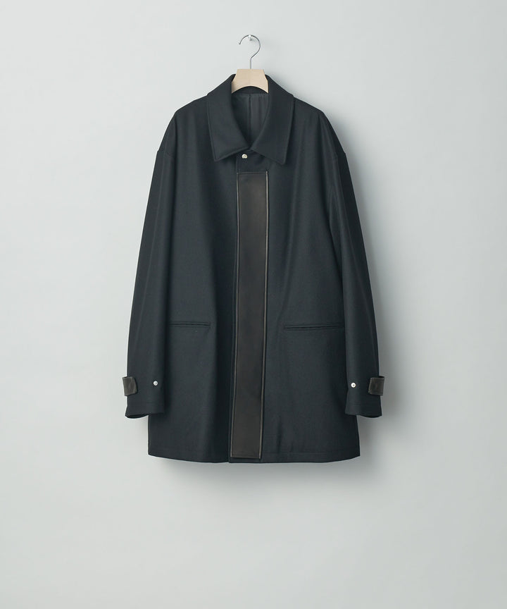 stein(シュタイン)の23AWコレクションLEATHER FLY FRONT LONG JACKETのBLACK