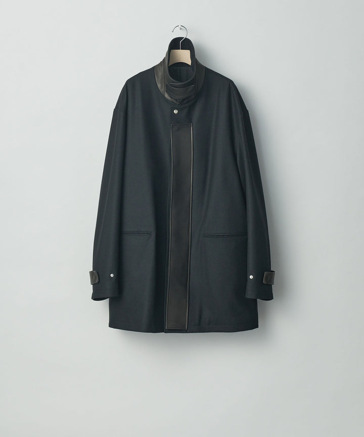 stein(シュタイン)の23AWコレクションLEATHER FLY FRONT LONG JACKETのBLACK
