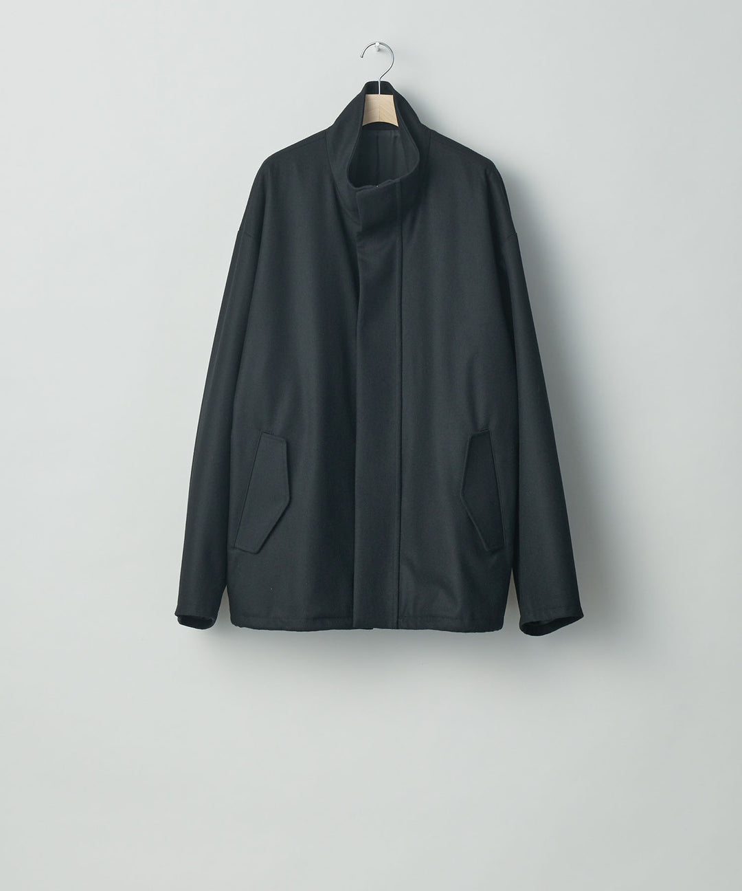 stein(シュタイン)の23AWコレクションMELTON STAND COLLAR ZIP SHORT JACKETのBLACK sessionセッション福岡セレクトショップ 公式通販サイト