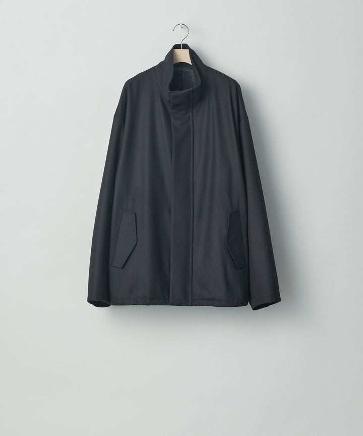 stein(シュタイン)の23AWコレクションMELTON STAND COLLAR ZIP SHORT JACKETのDARK NAVY