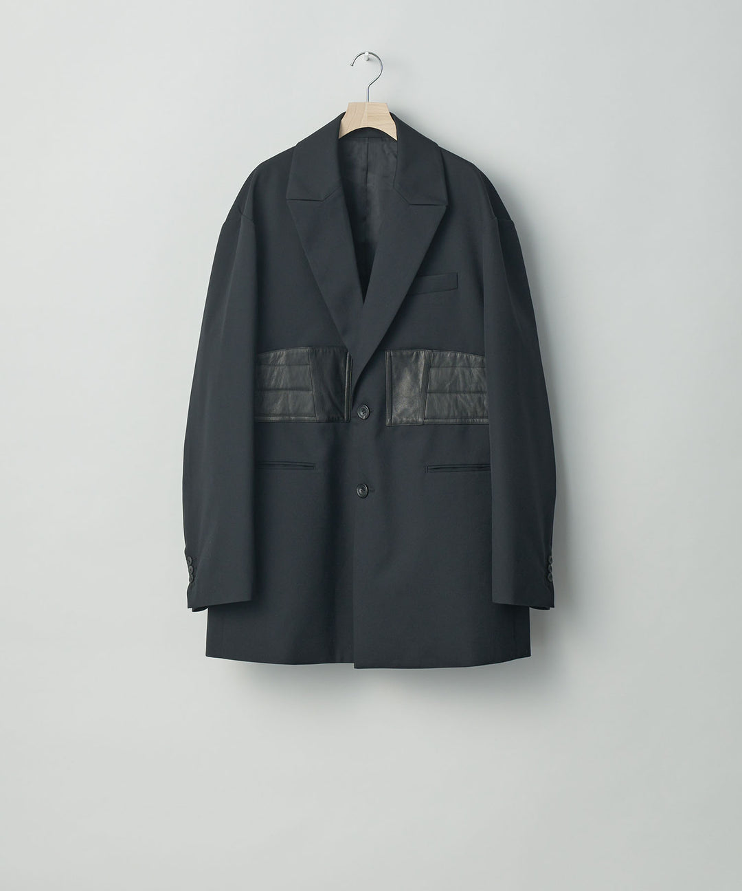 stein(シュタイン)の23AWコレクションOVERSIZED LEATHER CORSETED JACKETのBLACK