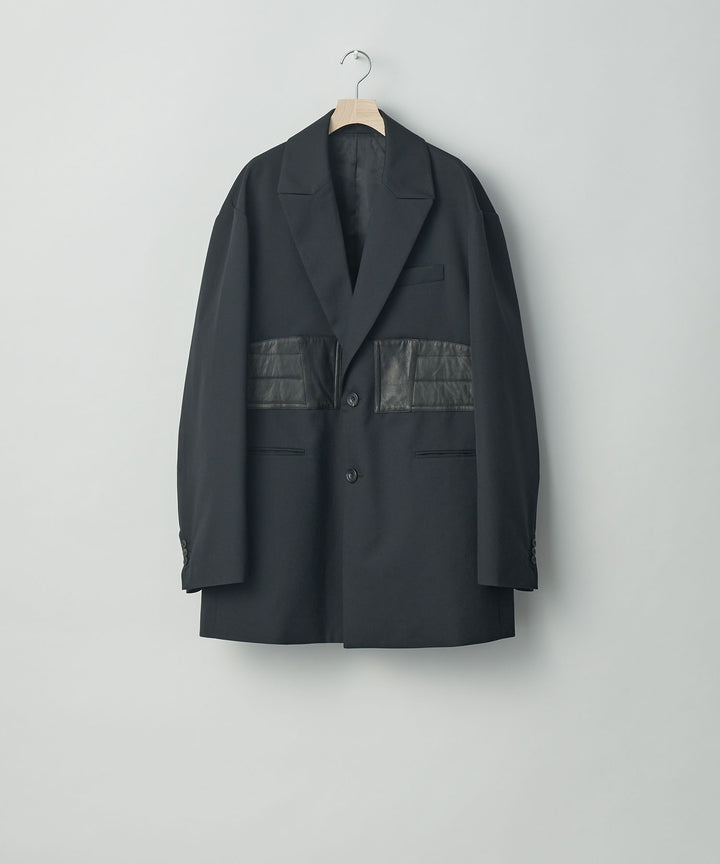 stein(シュタイン)の23AWコレクションOVERSIZED LEATHER CORSETED JACKETのBLACK