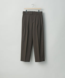stein / シュタイン】BELTED WIDE STRAIGHT TROUSERS - MILITARY KHAKI 