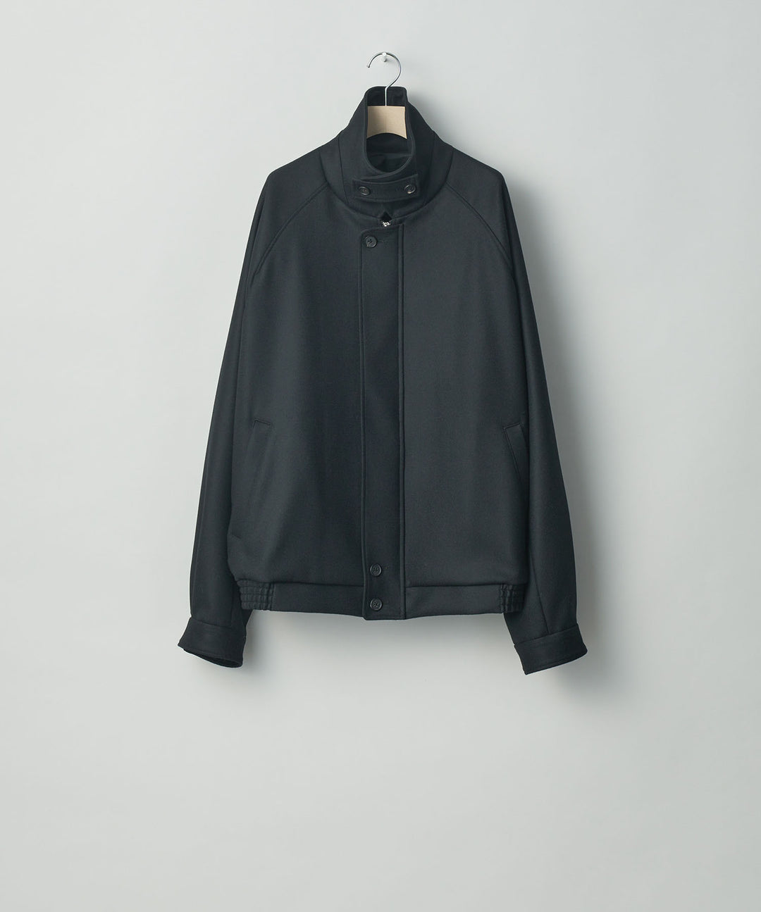 stein(シュタイン)の23AWコレクションOVERSIZED MELTON HARRINGTON ZIP JACKETのBLACK
