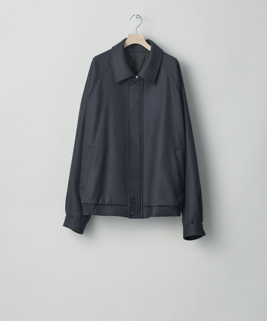 stein(シュタイン)の23AWコレクションOVERSIZED MELTON HARRINGTON ZIP JACKETのDARK CHARCOAL