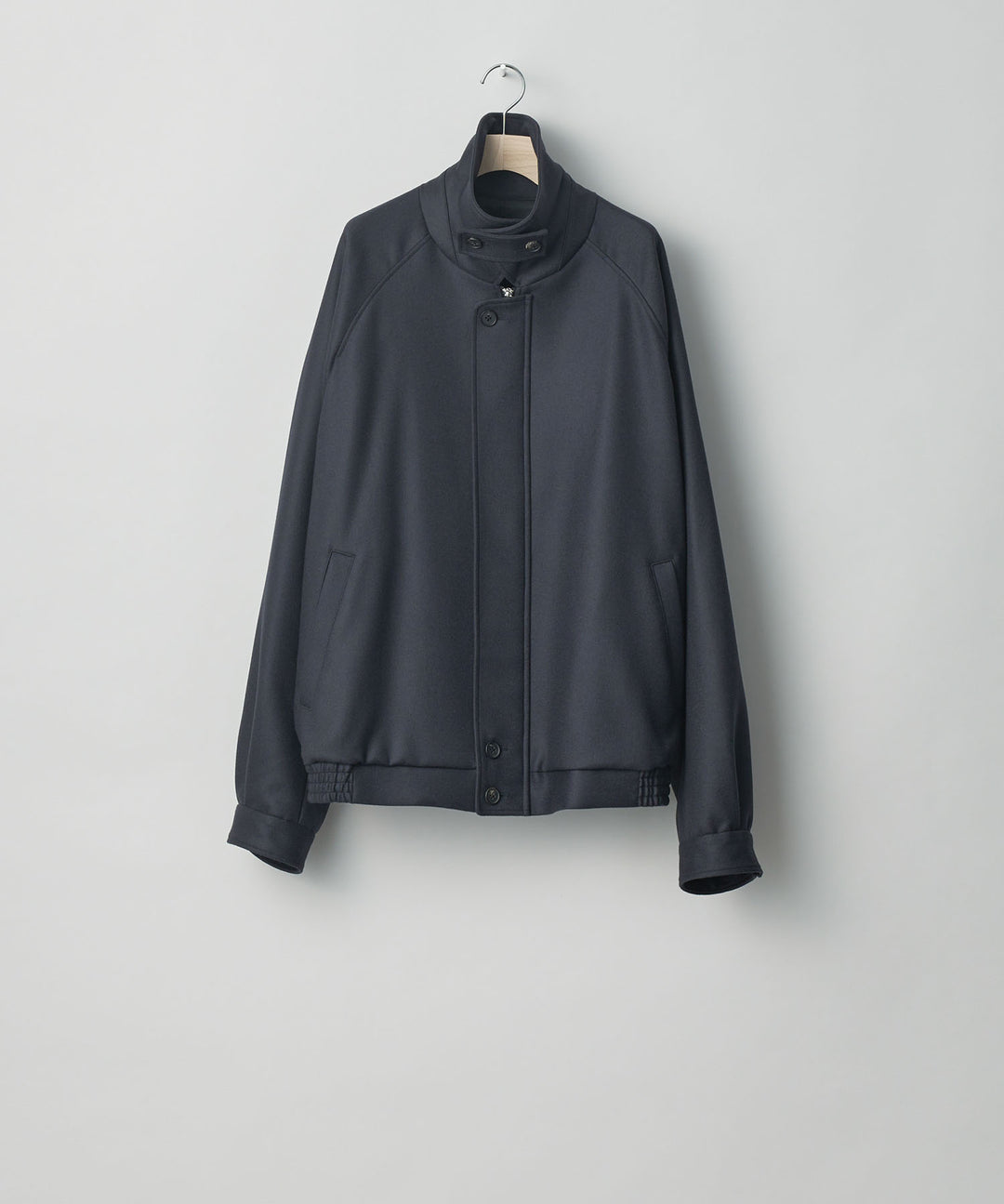 stein(シュタイン)の23AWコレクションOVERSIZED MELTON HARRINGTON ZIP JACKETのDARK CHARCOAL