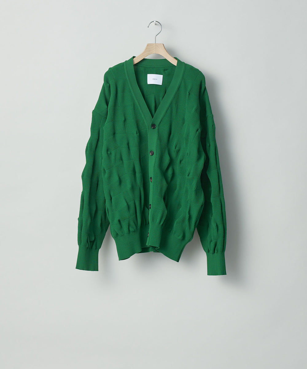 stein(シュタイン)の23AWコレクションBUMPY PATTERNED KNIT CARDIGANのGREEN