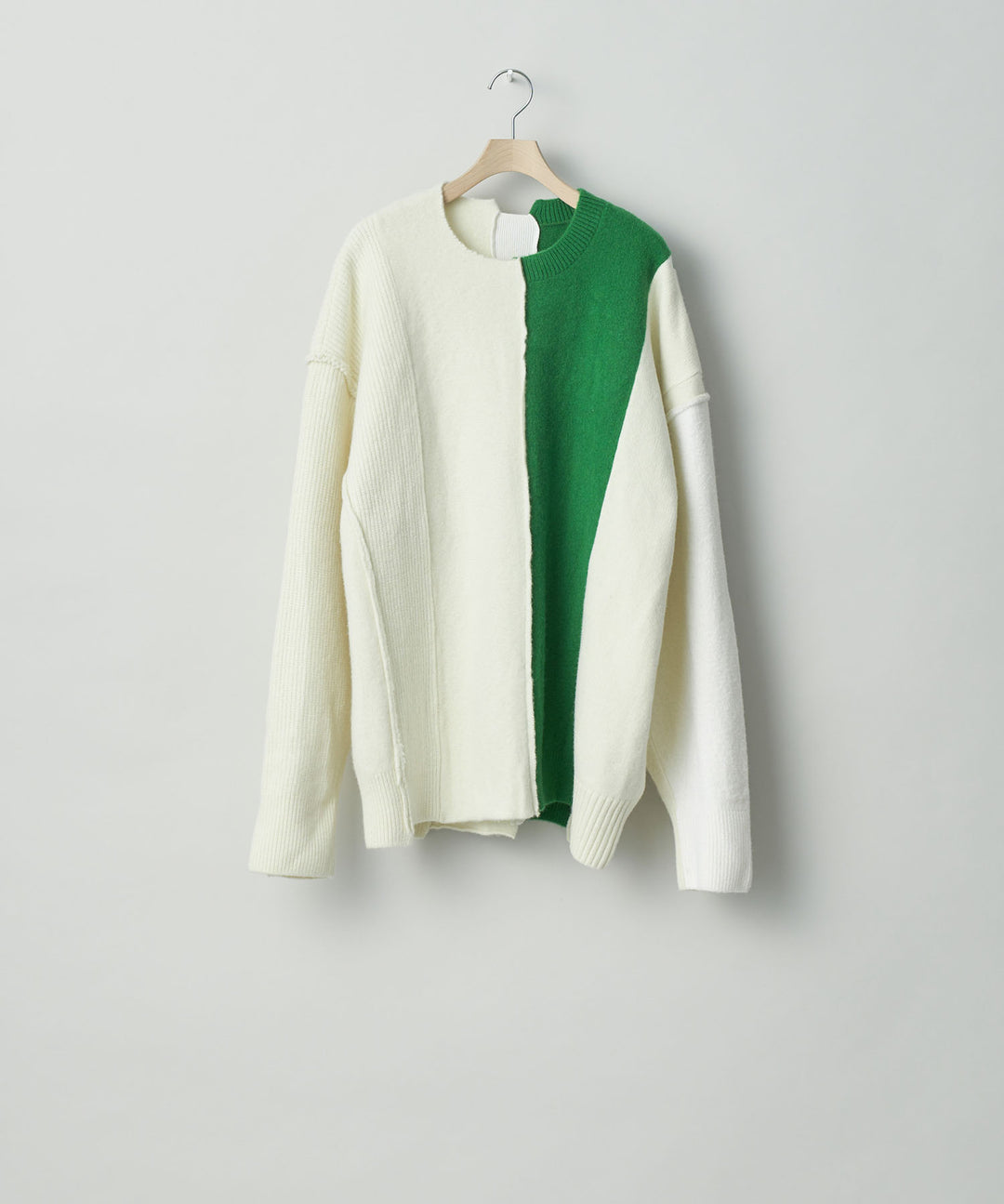 stein(シュタイン)の23AWコレクションOVERSIZED MULTI PATCHED KNIT LSのOFF × GREEN