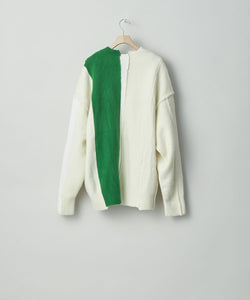 stein(シュタイン)の23AWコレクションOVERSIZED MULTI PATCHED KNIT LSのOFF × GREEN