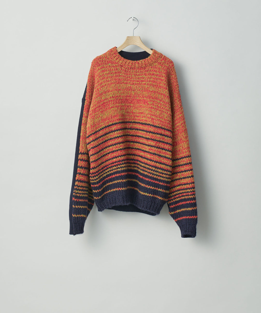 stein(シュタイン)の23AWコレクションCOLOR COMBINATION KNIT LSのORANGE × NAVY