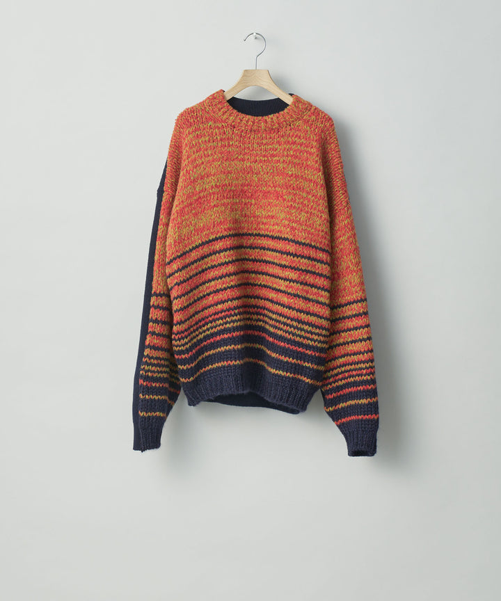 stein(シュタイン)の23AWコレクションCOLOR COMBINATION KNIT LSのORANGE × NAVY
