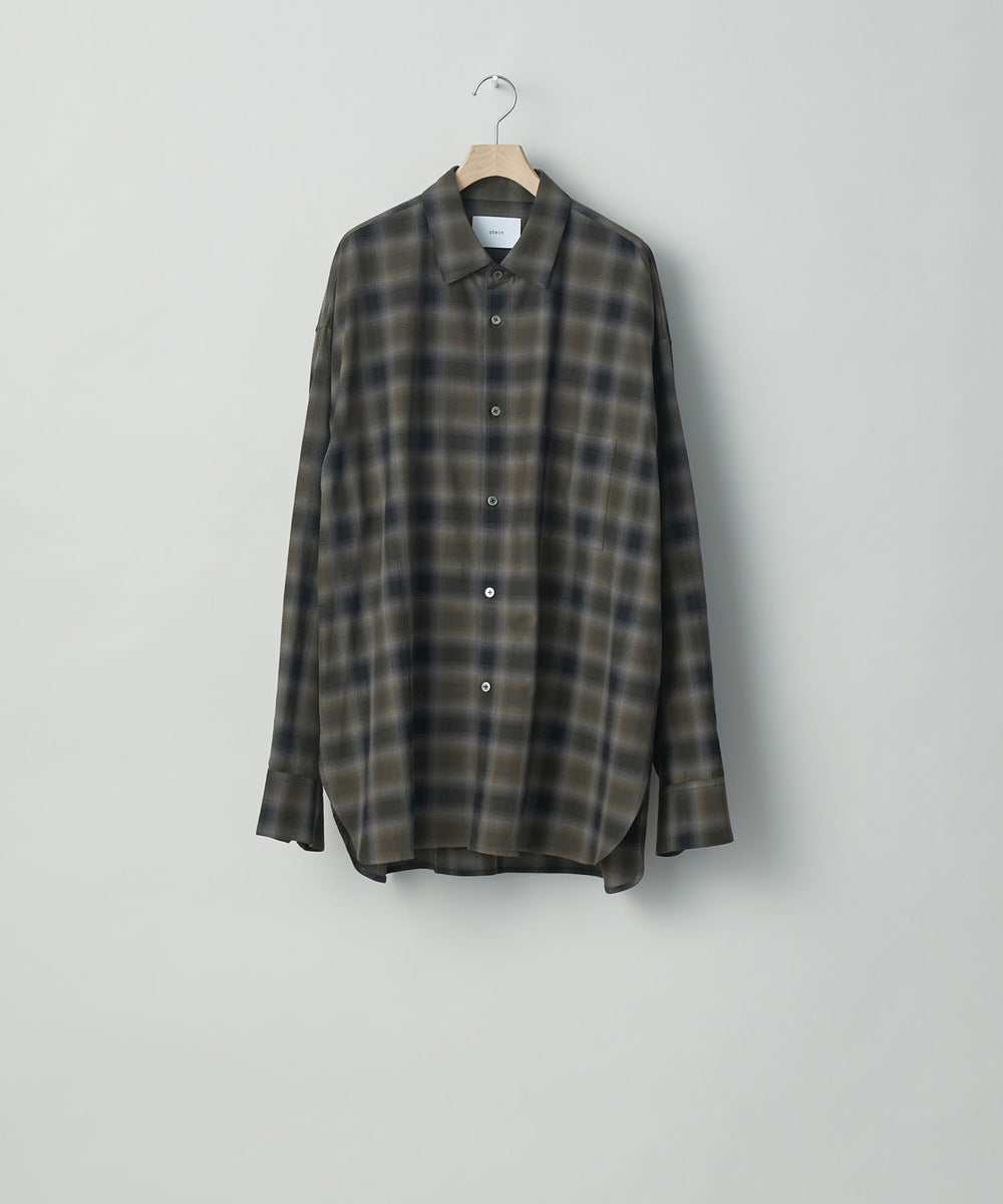 stein(シュタイン)の23AWコレクションOVERSIZED DOWN PAT SHIRTのKHAKI OMBRE
