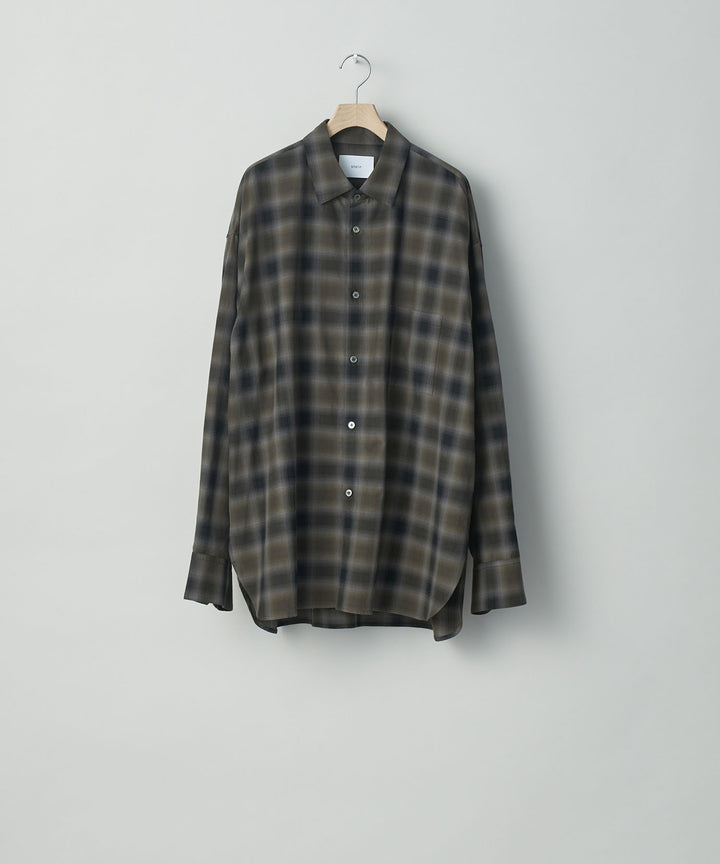 stein(シュタイン)の23AWコレクションOVERSIZED DOWN PAT SHIRTのKHAKI OMBRE
