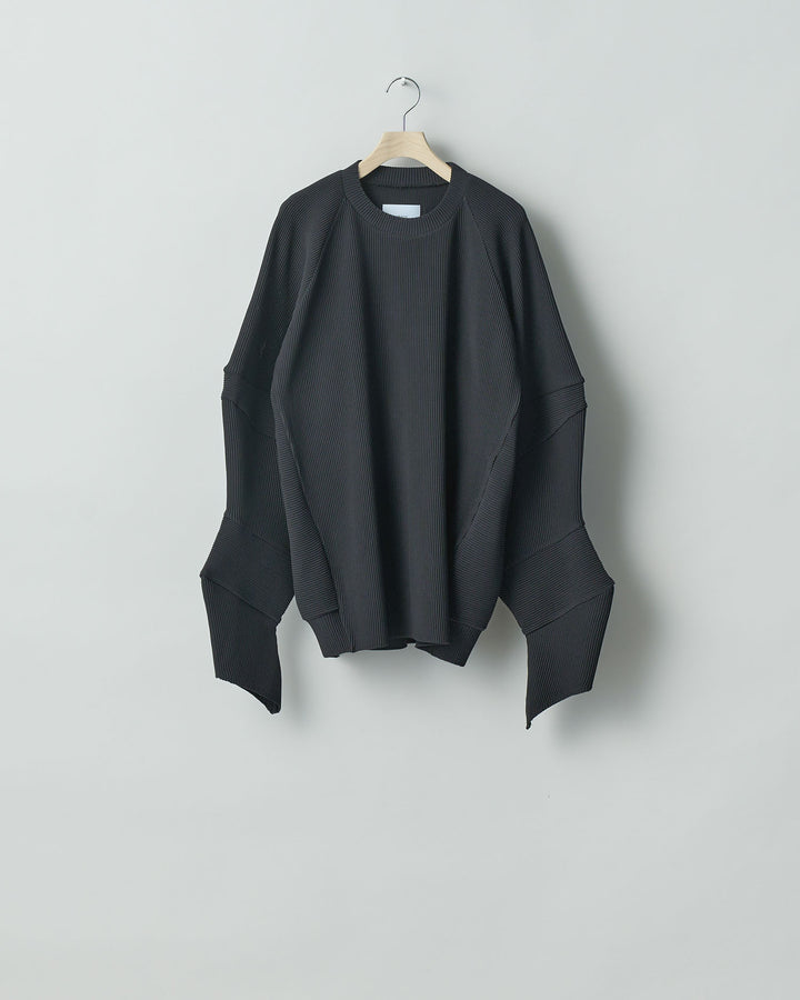 【stein】ssstein シュタインのGRADATION PLEATS COMBINATION SLEEVES LSのBLACK　 公式通販サイトsession福岡セレクトショップ